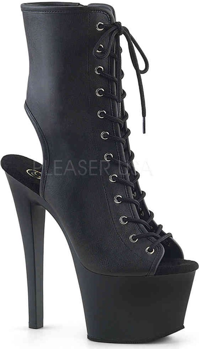 EU 36 = US 6 | SKY-1016 | 7 Heel, 2 3/4 PF Open Toe/Heel Ankle Boot, Side Zip